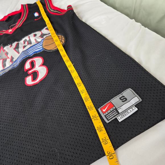 Nike NBA Rare "Jester" Jersey Throwback Allen Iverson 3 Sixers S length +2 black - Picture 10 of 11